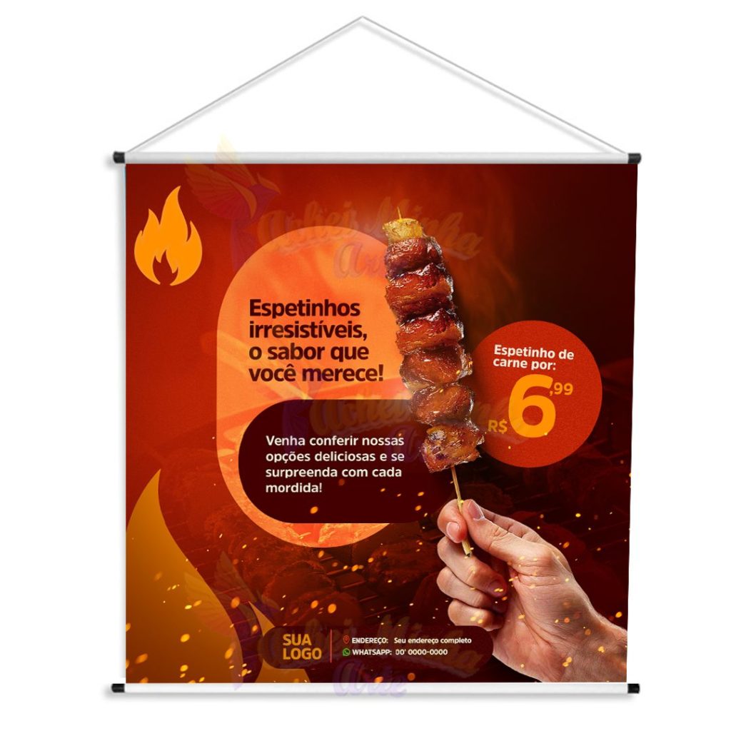 Banner Churrasquinho Irresistível