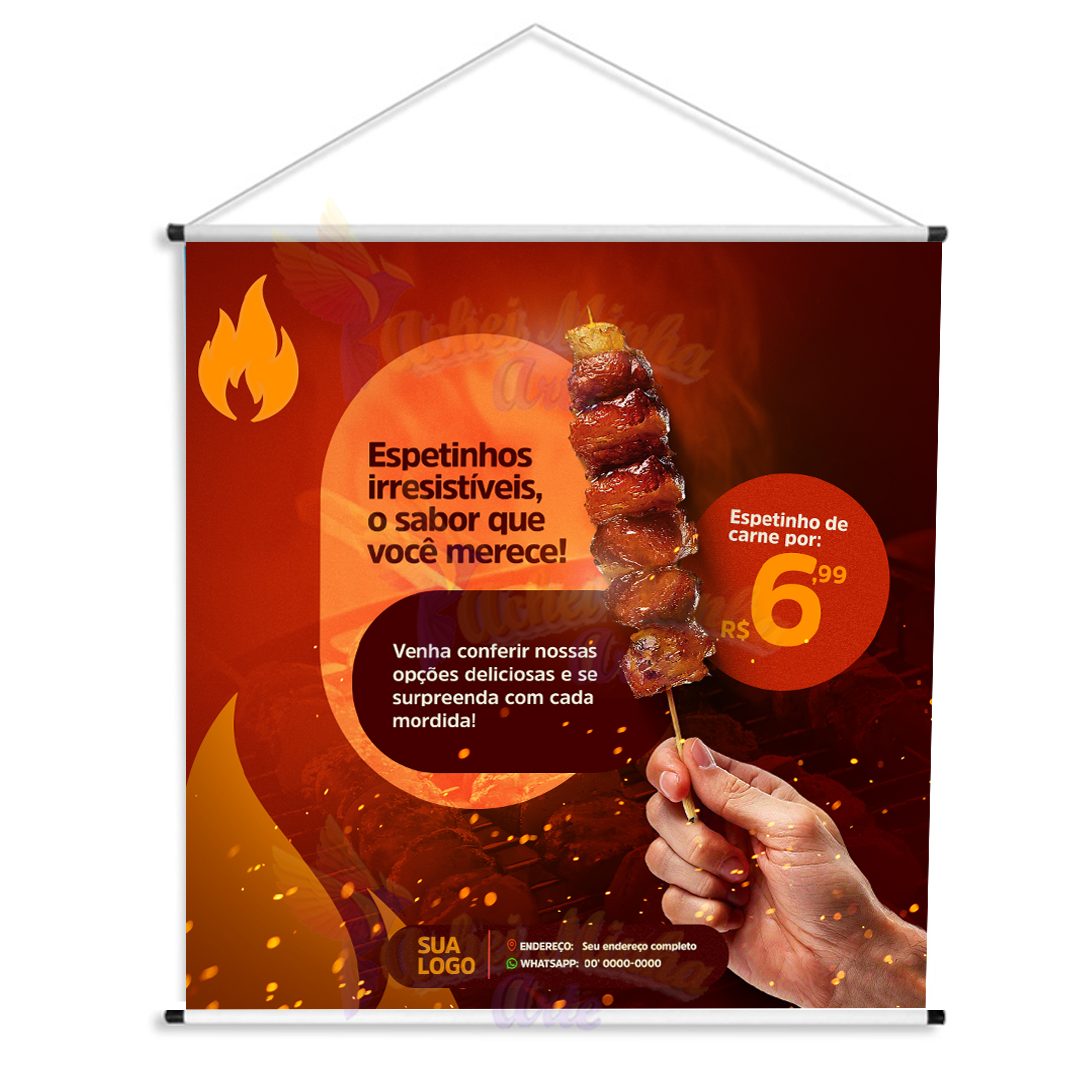 Banner Churrasquinho Irresistível
