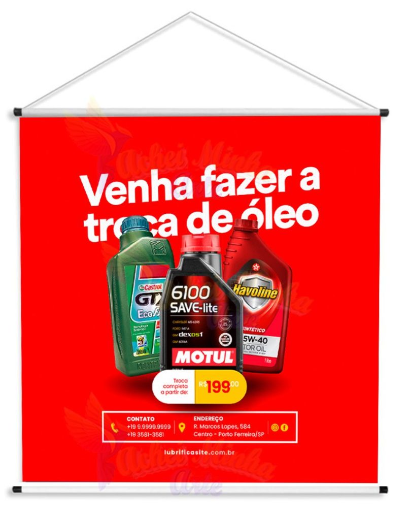Banner Troca de Óleo Venha Fazer
