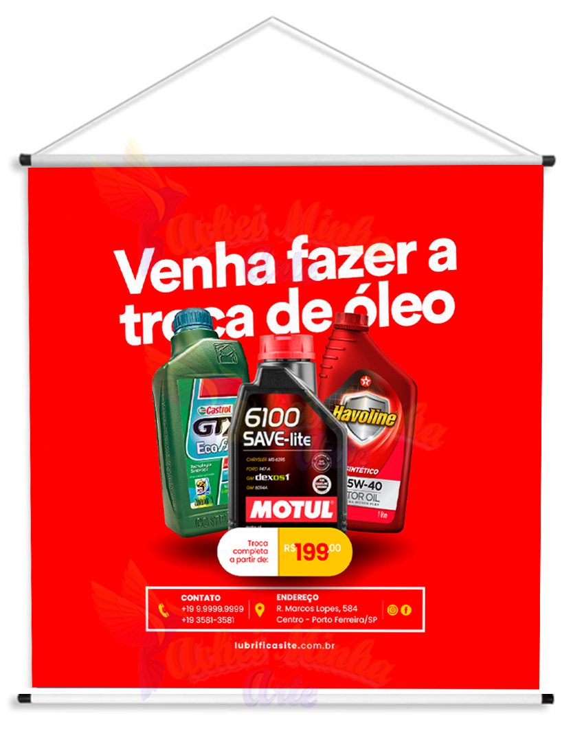 Banner Troca de Óleo Venha Fazer