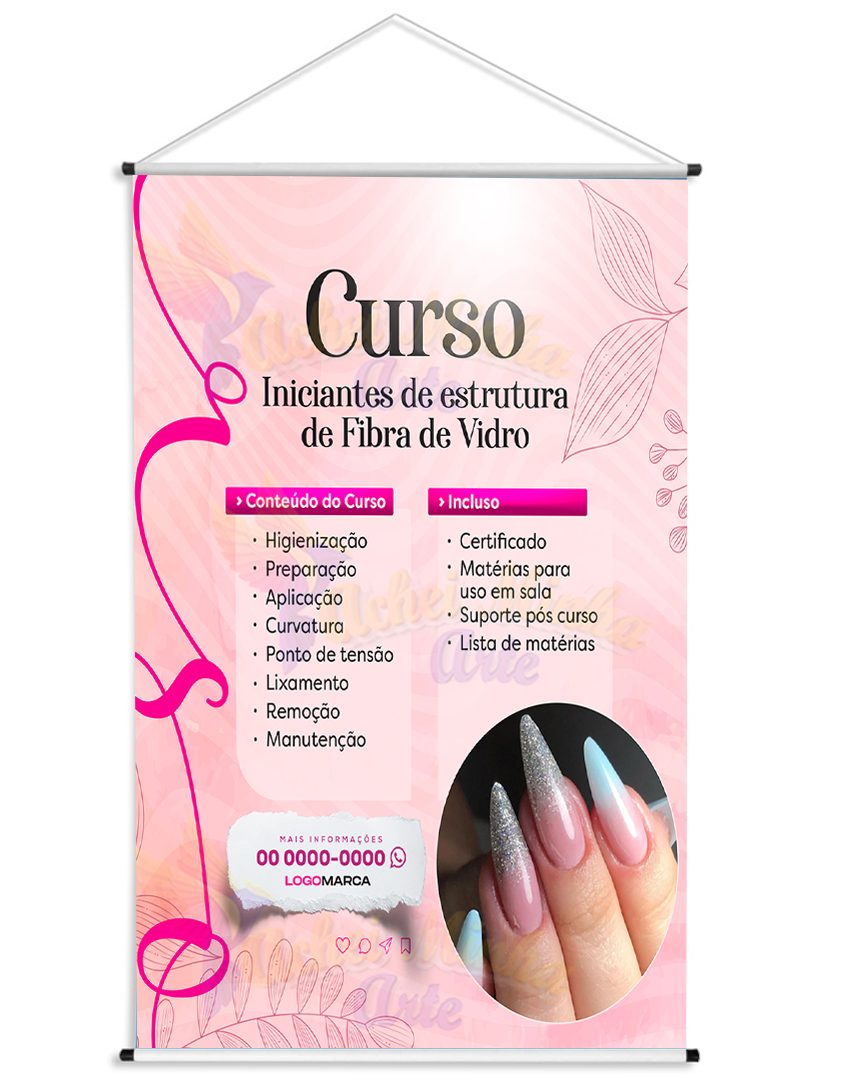 Banner Cursos Iniciantes de Unhas Fibra de Vidro