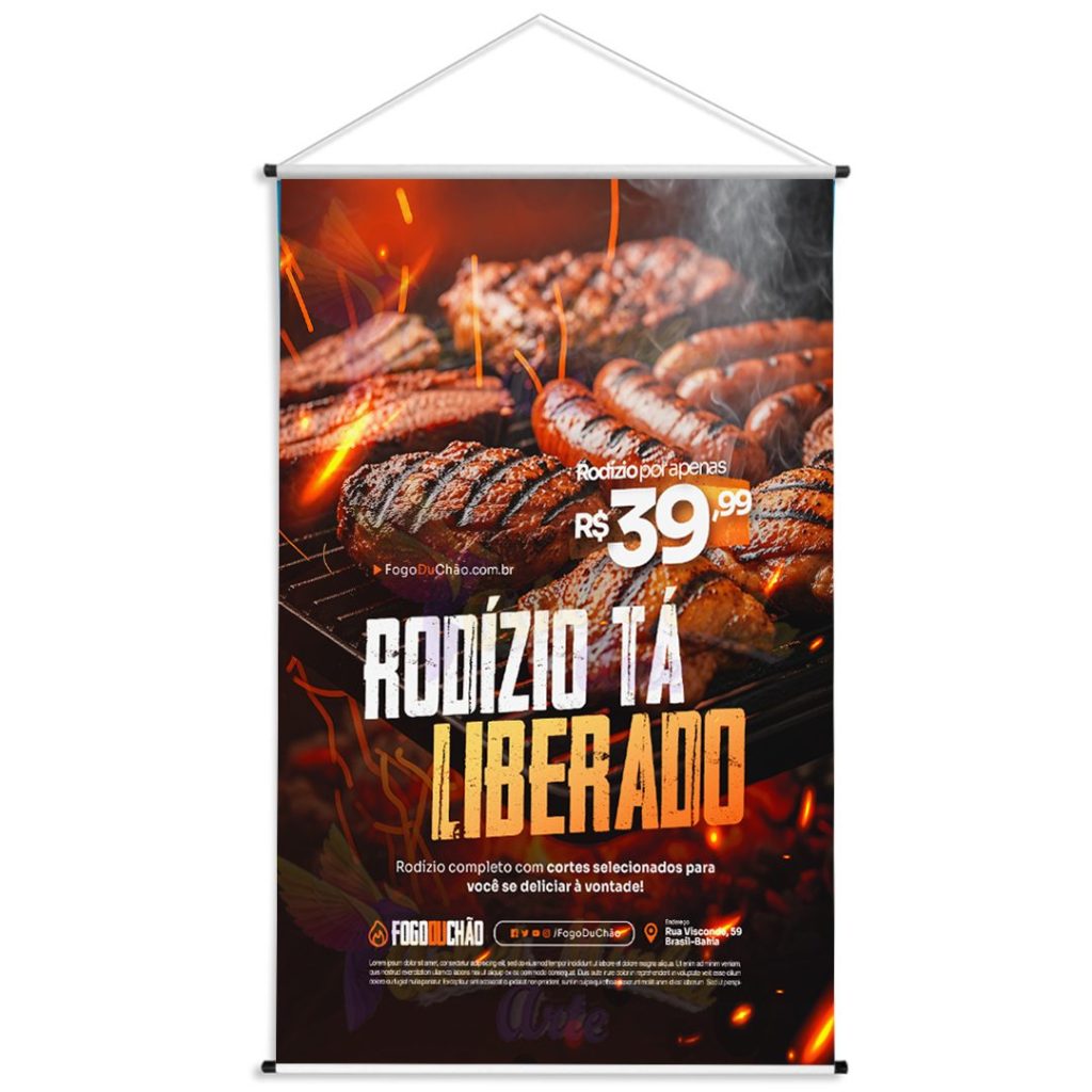 Banner Churrascaria Rodízio tá Liberado